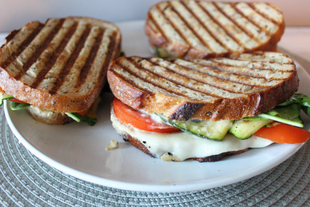 Spinach Zucchini Panini (Copy-cat 'Zucchini Grillini' from Jason's Deli) - Fit & Flourish