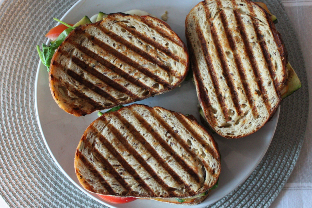 Spinach Zucchini Panini (Copy-cat 'Zucchini Grillini' from Jason's Deli) - Fit & Flourish